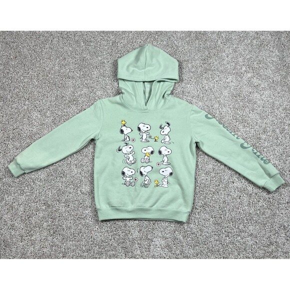 Peanuts Other - NWT Peanuts Snoopy Woodstock Kids Hoodie XS 4/5 Green Pullover Sweatshirt